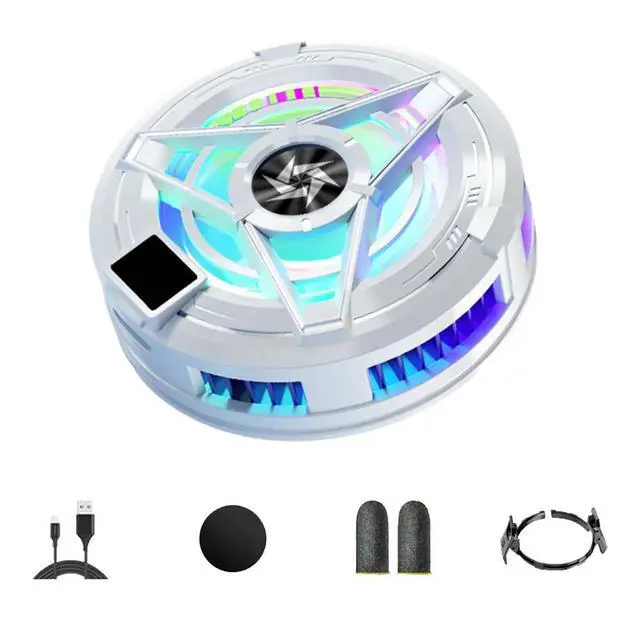 Alt view image 2 of 3 - Magnetic Mobile Radiator Phone Cooler Silent Semiconductor Cooling Fan Cooler for Tablet/Phone Cooler White