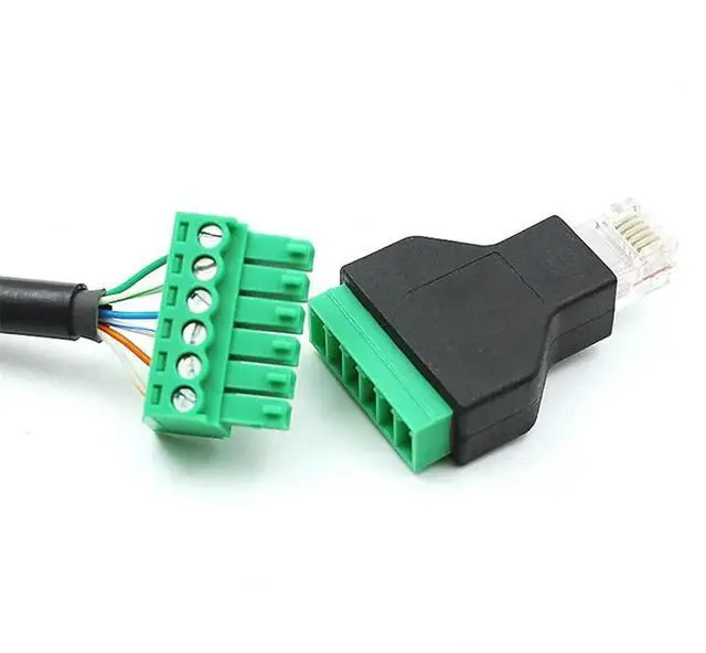 Main image of 5 Pcs RJ12 Male to 6 Pins Screw Terminal Block Adapter for Cat3 Handset Cable Extension RJ12 6P6C Modular Connectors