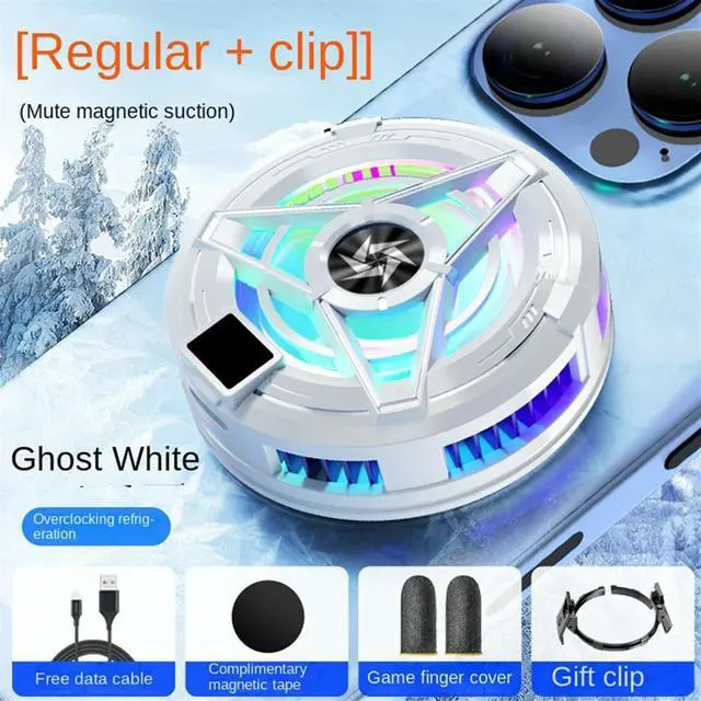Alt view image 3 of 3 - Magnetic Mobile Radiator Phone Cooler Silent Semiconductor Cooling Fan Cooler for Tablet/Phone Cooler White