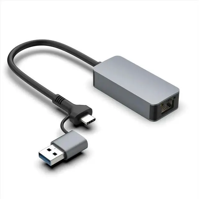 Alt view image 2 of 3 - Universal 2500Mbps Network Card USB C Type-C Ethernet to RJ45 Wired Adapter 2.5G USB 3.0 Converter Lan Card S25 AC