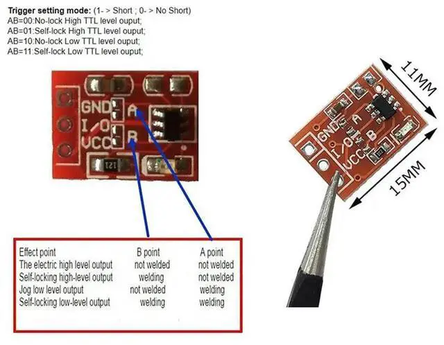 Main image of 100Pcs TTP223 Touch Key Switch Module Touching Button Self-Locking/No-Locking Capacitive Switches Single Channel