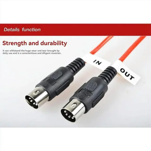 Main image of MIDI Extension Cable 5Pin Male to Male MIDI Cable for Electric Piano Guitar Instrument PC Cable 5M