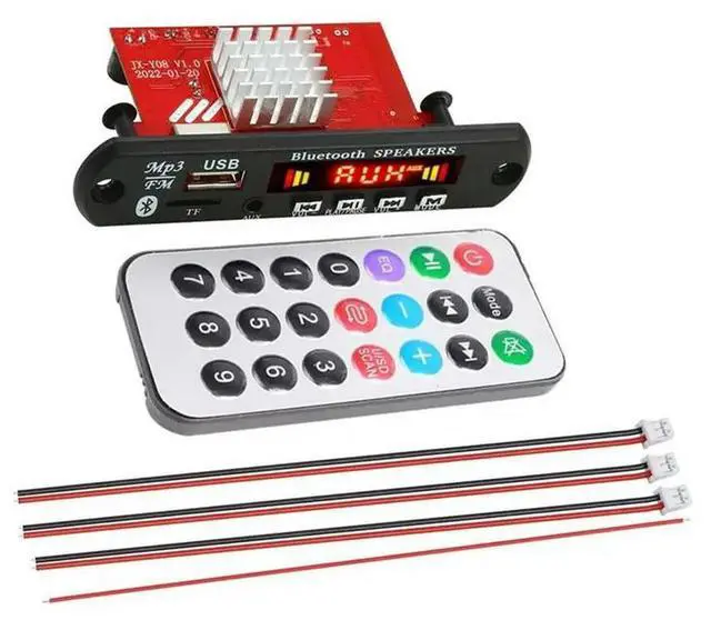 Alt view image 3 of 6 - 2X60W Amplifier Bluetooth 5.0 MP3 Decoder Board Handsfree 12V Music Player Audio USB TF AUX FM Radio
