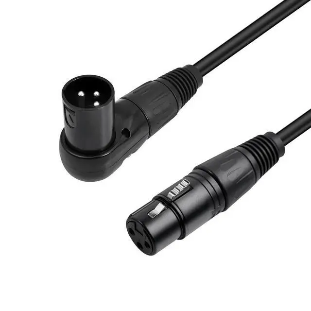 Alt view image 3 of 3 - XLR Cable Right Angle 2 Pack, Male To Straight Female 1 FT 90 Degree Mic Cord For Mixer, Studio, Podcast