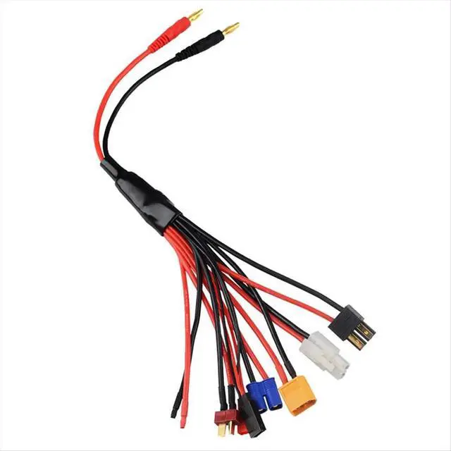 Alt view image 2 of 3 - Eight in One RC Lipo Charger Splitter Cable Adapter Connector 4.0mm Banana Plug to JST Plug EC3 Futabas Tamiyas