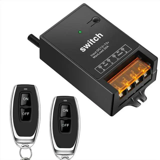 Alt view image 2 of 3 - 12v Remote Control Switch with 30A Relay,DC 72v 60v 48v 36v 24v 12v Switch for Lights,Lamps,Fans