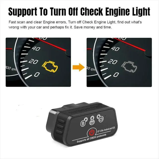 Alt view image 3 of 3 - KW901 V1.5 Bluetooth 5.0 for Android/IOS OBDII OBD2 V1 5 Auto Car Diagnostic Tools