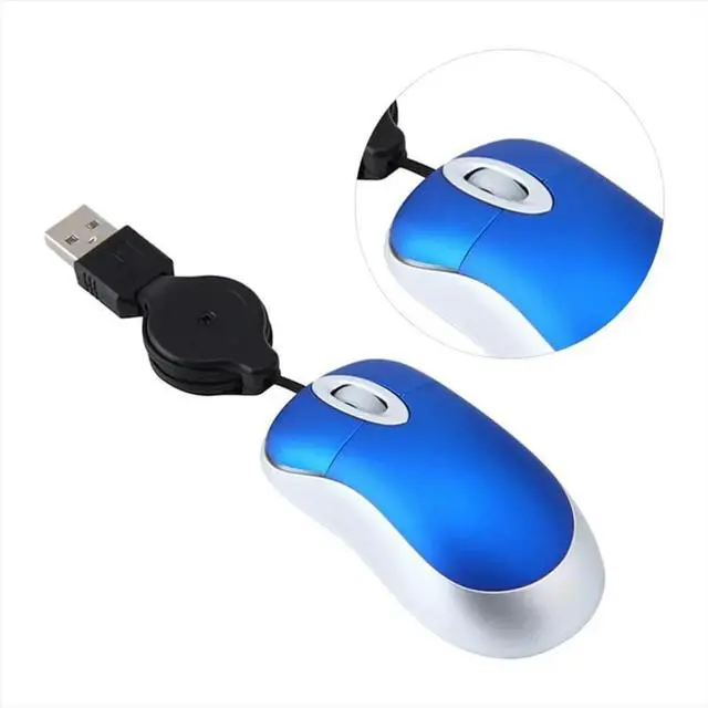 Main image of 3PCS Wired Mouse Retractable Mouse Corded Mouse Mini Mouse USB Optical Mouse Wired Mouse for Computer Laptop PC