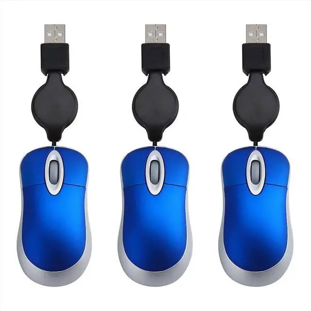 Alt view image 2 of 3 - 3PCS Wired Mouse Retractable Mouse Corded Mouse Mini Mouse USB Optical Mouse Wired Mouse for Computer Laptop PC
