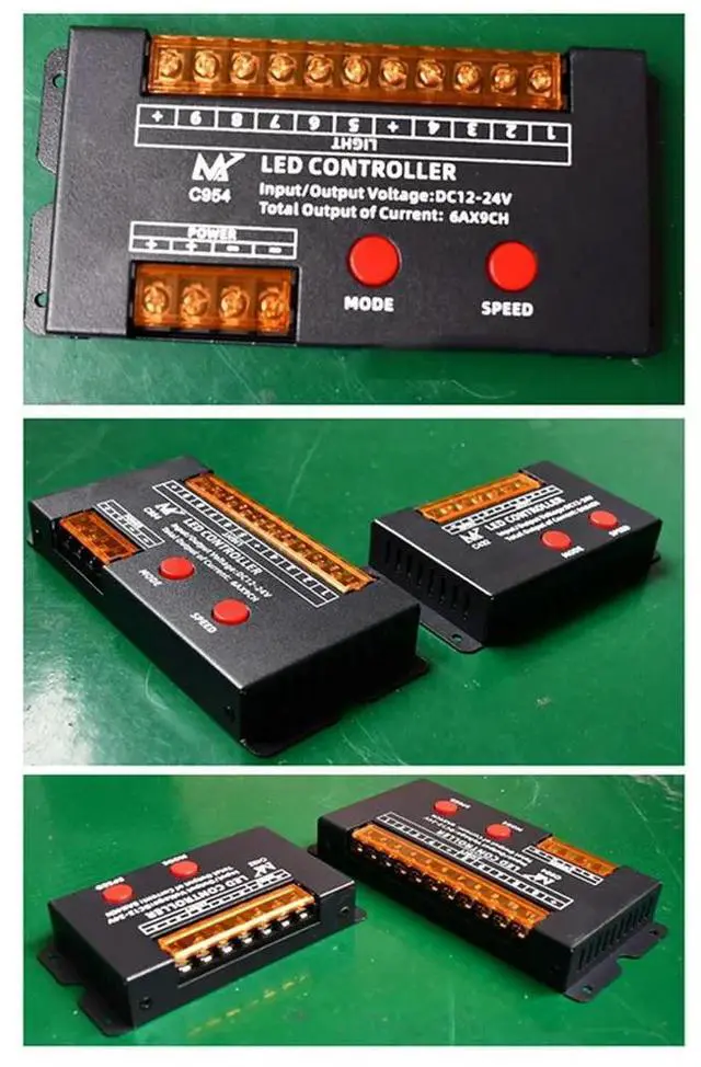 Alt view image 2 of 3 - 12V 24V DC 9 Channels Separate Led Strip Tape Controller Jump Water Burst Flash Horse Sign Luminous Word Switch