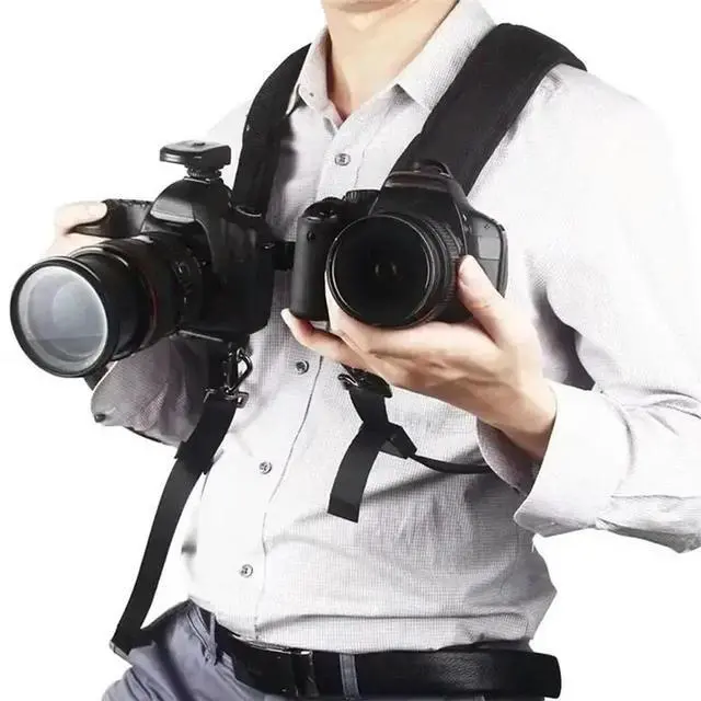 Alt view image 3 of 3 - Quick Release Double Shoulder Camera Harness Oft Padded Decompression Strap For , , DSLR Cameras