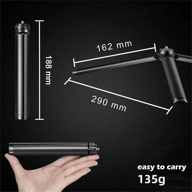 Alt view image 3 of 6 - Mini Desktop Tripod with 1/4 Inch Stand for Smooth 4 DSLR Camera Video Camcorder Aluminum Alloy Holder with Wrench