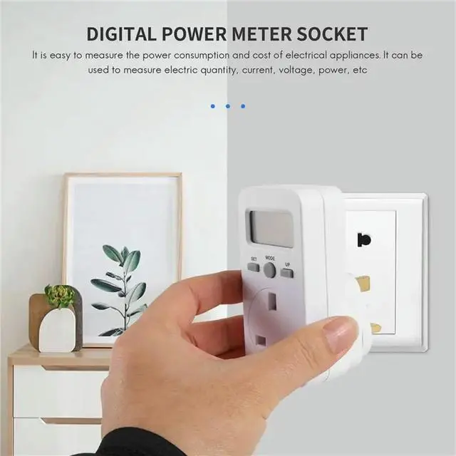 Alt view image 3 of 3 - Digital Power Meter Plug-In Socket Electric Wattmeter Monitor Uk Plug