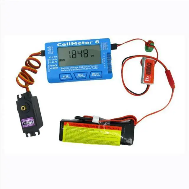 Main image of CellMeter 8 AOK 8S Electric Display Servo Test Narrow Frequency Servo Tester Discharger Aeromoing Tester