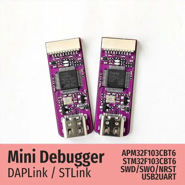 Alt view image 3 of 3 - Mini Debugger STLink V2.1 Debugger APM32F103CBT6 Chip SWD SWO USB to Uart Module