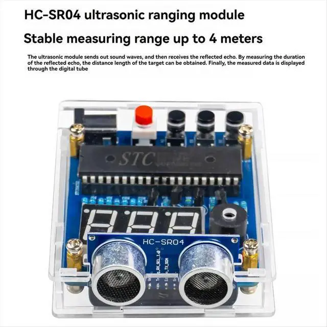 Alt view image 3 of 3 - Ultrasonic Ranging Alarm Kits LED Display Design of Reverse Alarm DIY Kit Ultrasonic Sensor Module for Solder Practicing