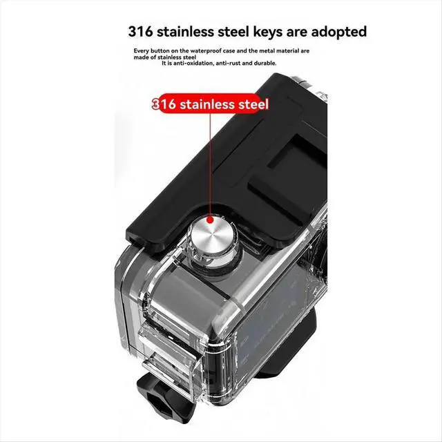 Alt view image 3 of 3 - 60M/196FT Waterproof Case for Action 5 Pro/4/3 Underwater Diving Housing Anti-Fog Diving Protective Shell