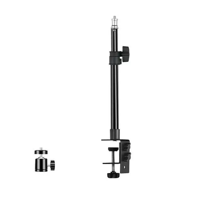 Alt view image 2 of 3 - C Tripod Clamp Desk Mount Light Stand with 1/4In Ball Head Table Fixture Adjustable Camera Tabletop Bracket Stand