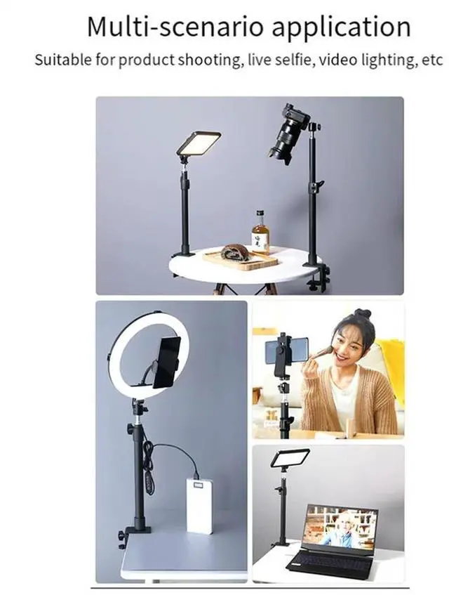 Main image of C Tripod Clamp Desk Mount Light Stand with 1/4In Ball Head Table Fixture Adjustable Camera Tabletop Bracket Stand