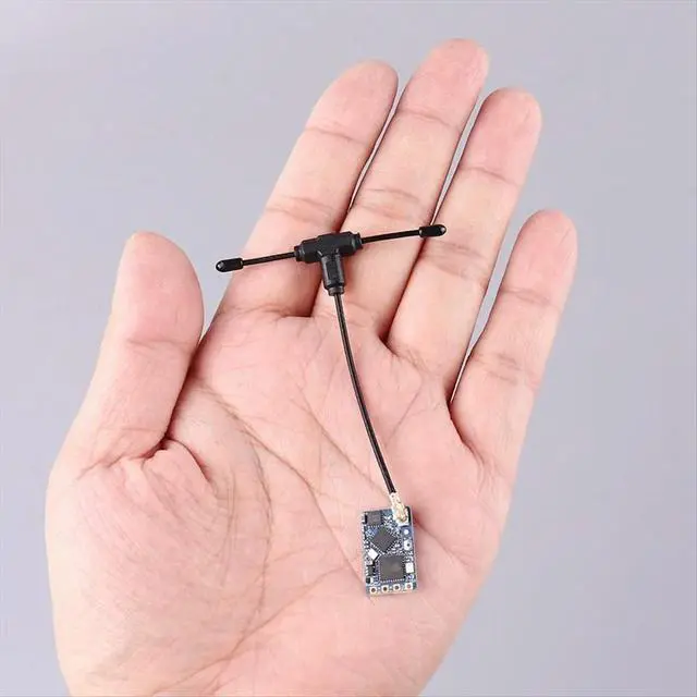 Alt view image 3 of 3 - ELRS 2.4G Receiver ExpressLRS Long Range Receiver 50mW with T-Type Antenna for RC FPV Traversing Drones Parts