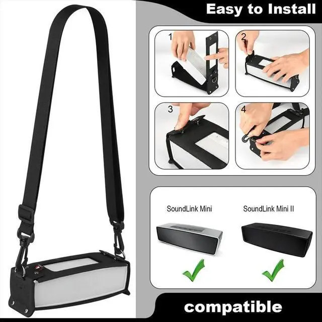 Alt view image 3 of 3 - Travel Carrying Case for SoundLink Mini&II Bluetooth Speaker, EVA Protective Cover with Adjustable Shoulder Strap