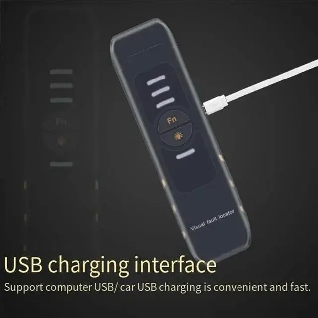 Alt view image 3 of 6 - VFL 15MW Fiber Optic Tester Pen Tool FTTH Visual Fault Locator Red Light USB Charging LED Lighting