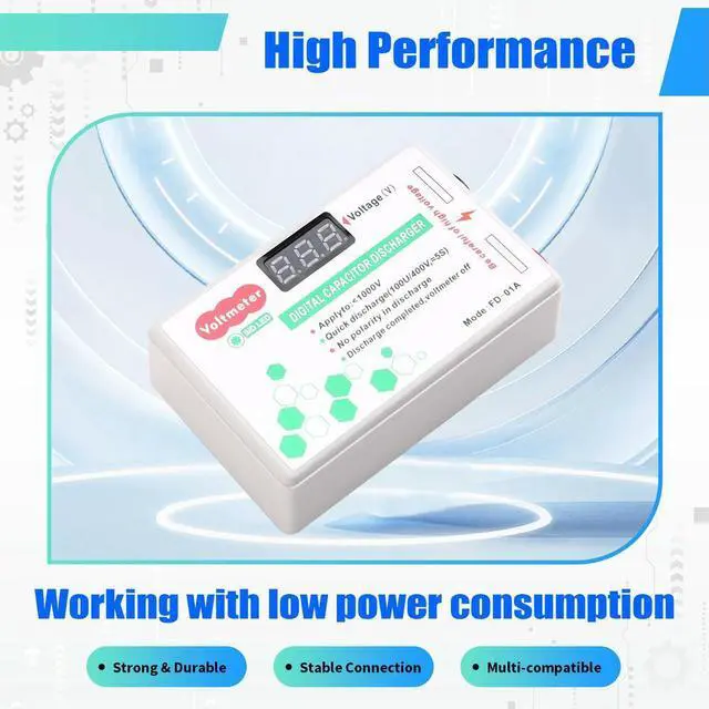 Main image of Fast Discharge Digital Capacitor Discharger 10-1000V Voltage Tester Protection For Electricians Test