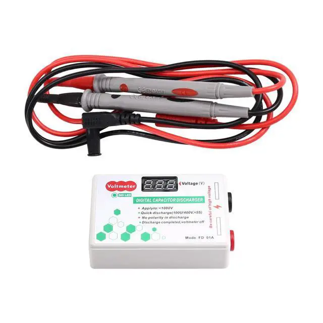Alt view image 2 of 6 - Fast Discharge Digital Capacitor Discharger 10-1000V Voltage Tester Protection For Electricians Test