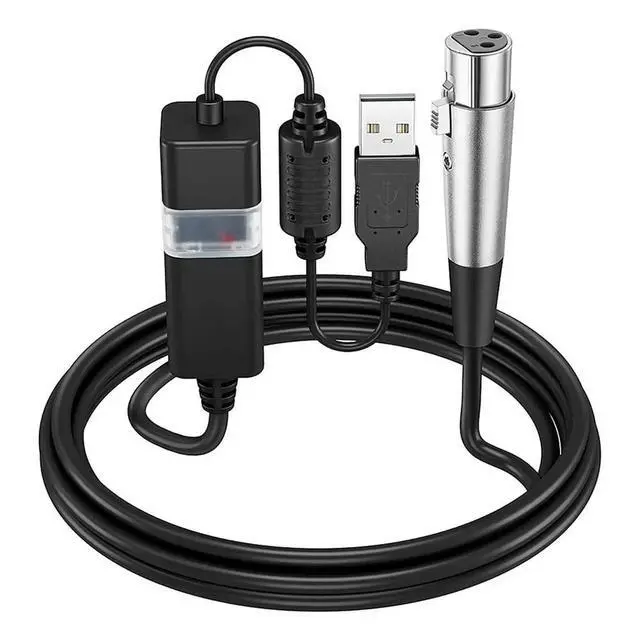 Alt view image 2 of 6 - XLR to USB Cable Recording Cable USB to Microphone XLR Cable USB to XLR Coaxial Cable Adapter Cable