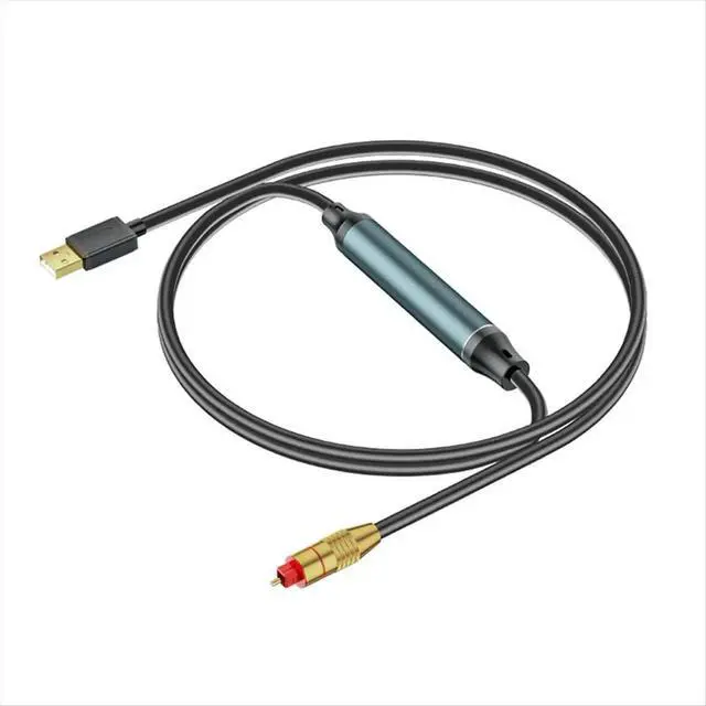 Alt view image 2 of 3 - USB to Optical Audio Adapter USB A to Fiber Optic Audio SPDIF Port Connection Audio Converter Cable for Computer Laptop