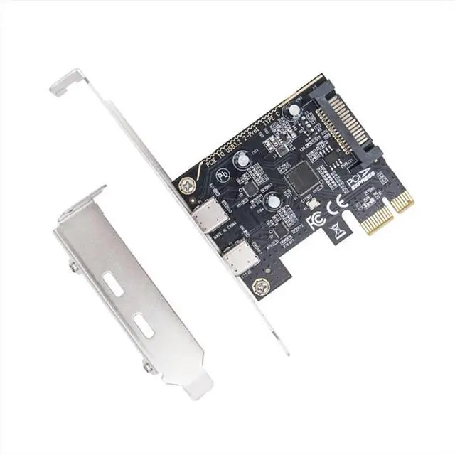 Main image of PCIE to Dual Type C Expansion Card PCI-E X1 to 2-Port TYPE-C USB 3.2 GEN1 5Gbps Convert Card ASM1042 Chip for Desktop