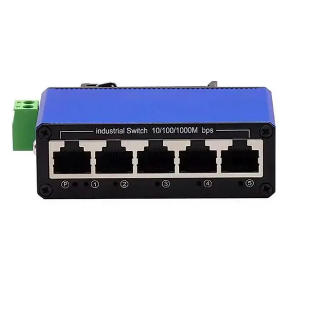 Alt view image 2 of 6 - Industrial DIN-Rail 10/100/1000M 5 RJ45 Ports Gigabit Ethernet Switch
