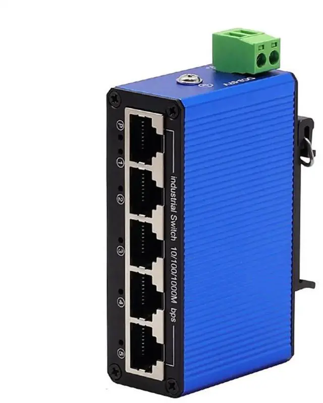 Main image of Industrial DIN-Rail 10/100/1000M 5 RJ45 Ports Gigabit Ethernet Switch