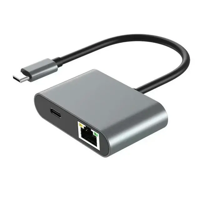 Alt view image 2 of 6 - 2.5Gbps Network Card Type C to Ethernet Adapter 2500Mbps Gigabit LAN Adapter Support PD100W Charging for Laptop Computer
