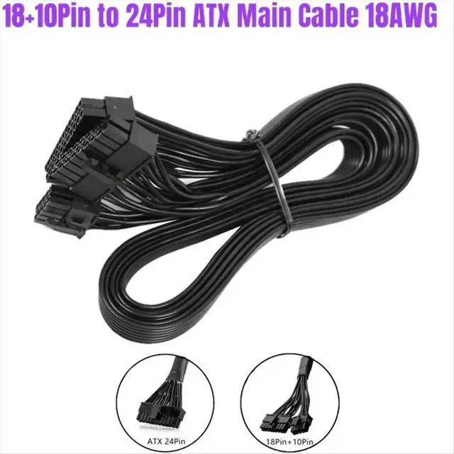 Alt view image 3 of 3 - 10Pin+18Pin to 24Pin ATX Main Power Supply Cable for P750GM 750W, P850GM 850W P1000GM 1000W RMX Series