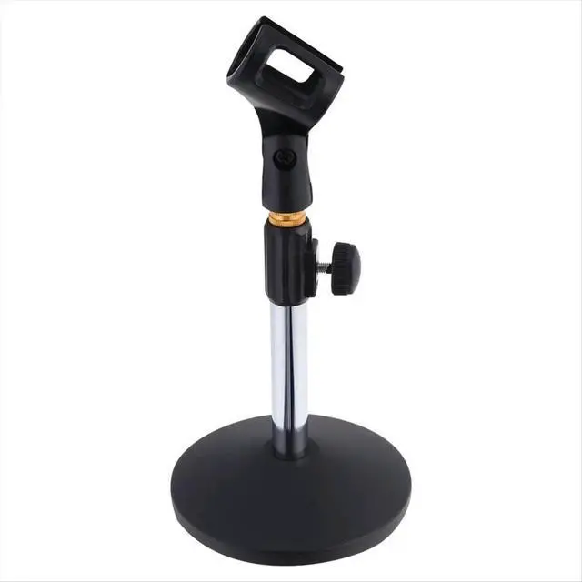 Alt view image 2 of 6 - Professional Stage Microphone Pedestal Feet Stand Adjustable Desk Holder Speech Live Microphone Fixing Frame