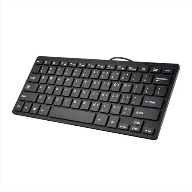 Alt view image 2 of 6 - Compact Wired Keyboard USB - Ultra-Thin Keyboard for PC Mini Gaming Keyboard Black