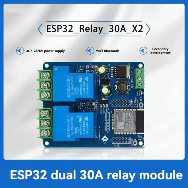 Main image of 2-Channel Relay Module 30A --32E Development Board Module for Home Control DC7-28/5V