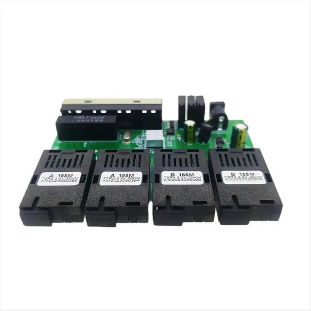 Alt view image 3 of 3 - 100M Reverse POE Fast Ethernet Fiber Switch 4F4E Output 12V Optical Media Converter Ethernet SC PCBA Placa Metro Board