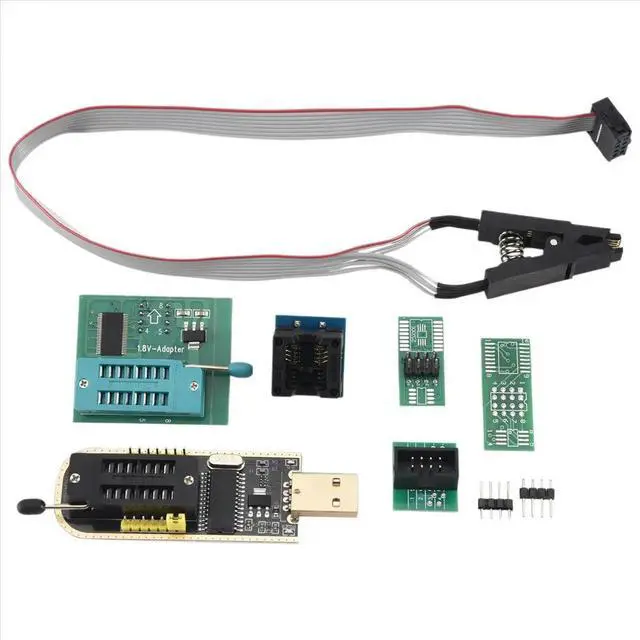 Alt view image 2 of 3 - 1Set CH341A 24 25 Series EEPROM Flash BIOS USB Programmer+SOIC8 SOP8 Test Clip+SPI .8V Adapter+SOP8 SOIC8 to DIP8