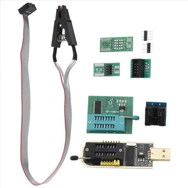 Alt view image 3 of 3 - 1Set CH341A 24 25 Series EEPROM Flash BIOS USB Programmer+SOIC8 SOP8 Test Clip+SPI .8V Adapter+SOP8 SOIC8 to DIP8