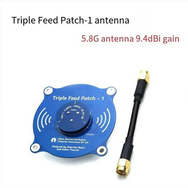 Main image of Triple Feed Patch Array Antenna 5.8G 9.4DBI Circular Polarized FPV Antenna for RC Fatshark FPV Goggle DIY RP-SMA
