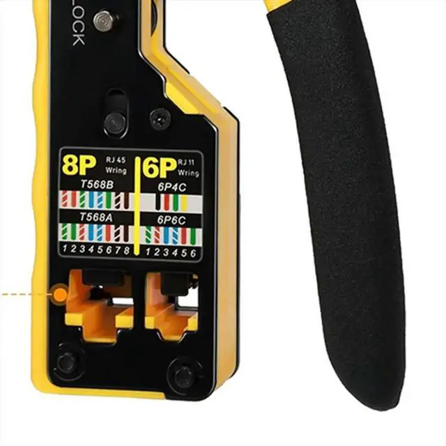 Main image of RJ45 Crimp Tool Kit Pass Through Cat6 Crimping Tool for Cat5 Cat5e Cat6 8P8C Connector, All-in-1 Ethernet Crimper