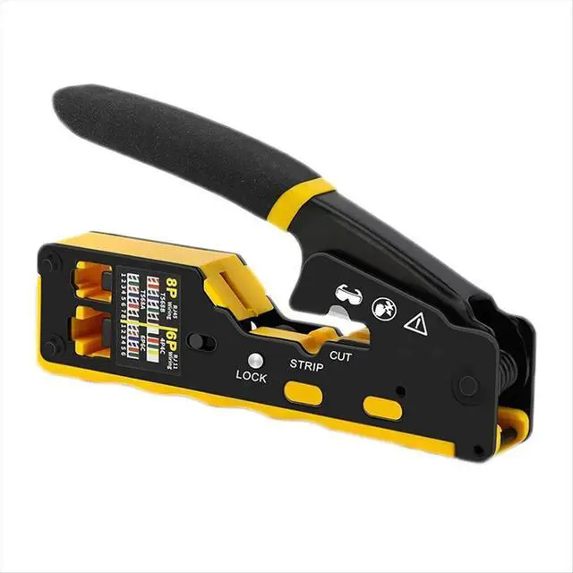 Alt view image 2 of 3 - RJ45 Crimp Tool Kit Pass Through Cat6 Crimping Tool for Cat5 Cat5e Cat6 8P8C Connector, All-in-1 Ethernet Crimper