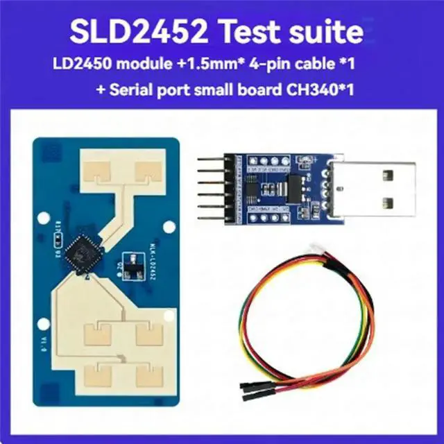 Alt view image 3 of 3 - CH340 Board Included LD2452 24G Millimeter Wave Human Movement Tracking Radar Sensor Module 6M Long-Distance Detection