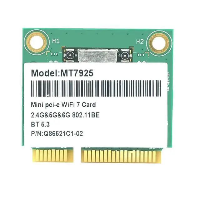 Alt view image 2 of 3 - MT7925 7 Network Card 5400Mbps Bluetooth 5.3 Tri Band 2.4G 5Ghz 6GHz 802.11BE Adapter MINI PCIE Card