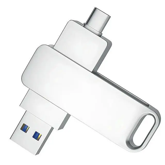 Alt view image 2 of 3 - 512GB USB 3.1 Flash Drive with Type C and Type A Port,Memory Stick Thumb Drive,and Backup for Phone Silver