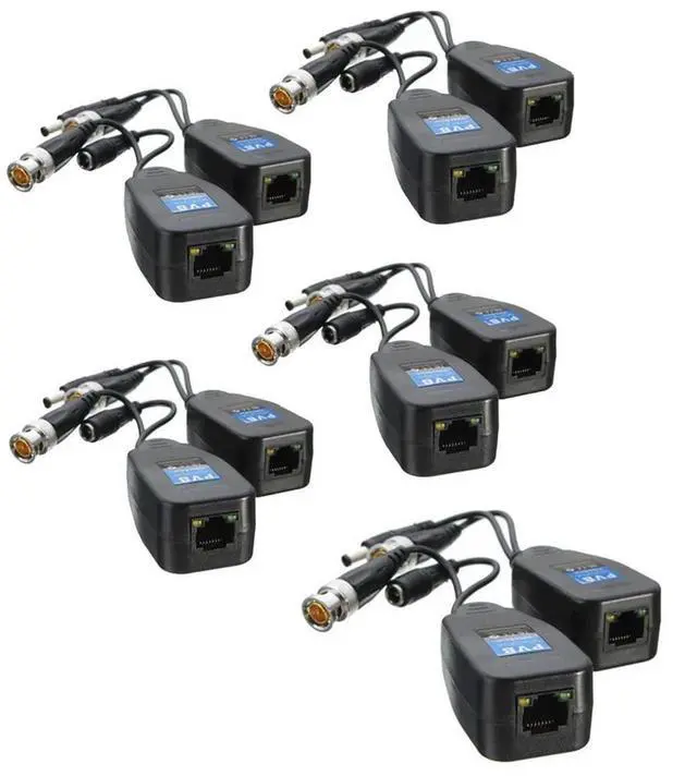 Alt view image 2 of 3 - 5 Pairs CCTV Coax BNC Video Power Balun to CAT5E 6 RJ45 Connector Coaxial/Analog HD Twisted Pair Transmitter