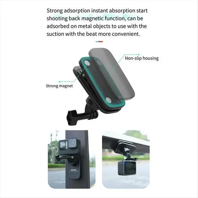 Alt view image 3 of 3 - 360° Rotation Magnetic Backpack Clip Clamp Mount for Action Camera Accessories
