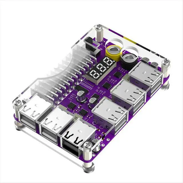 Alt view image 2 of 3 - ATX 24Pin Power Supply Breakout Board Power Module Adapter with 12 Port USB 2.0 and QC 2.0/ 3.0 and 12V Output